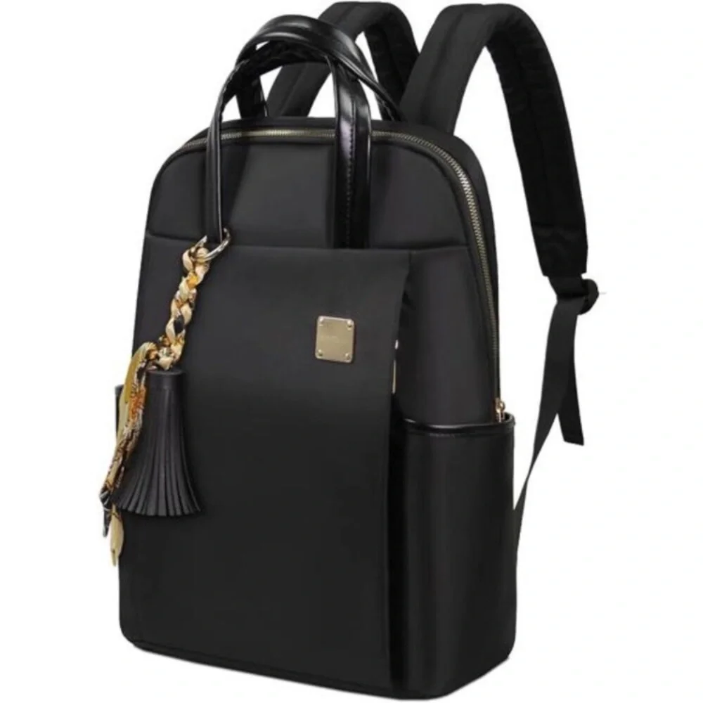 Women's Laptop Backpack PU Leather Laptop Backpack Bag,  Fit up to 15.6 Laptop